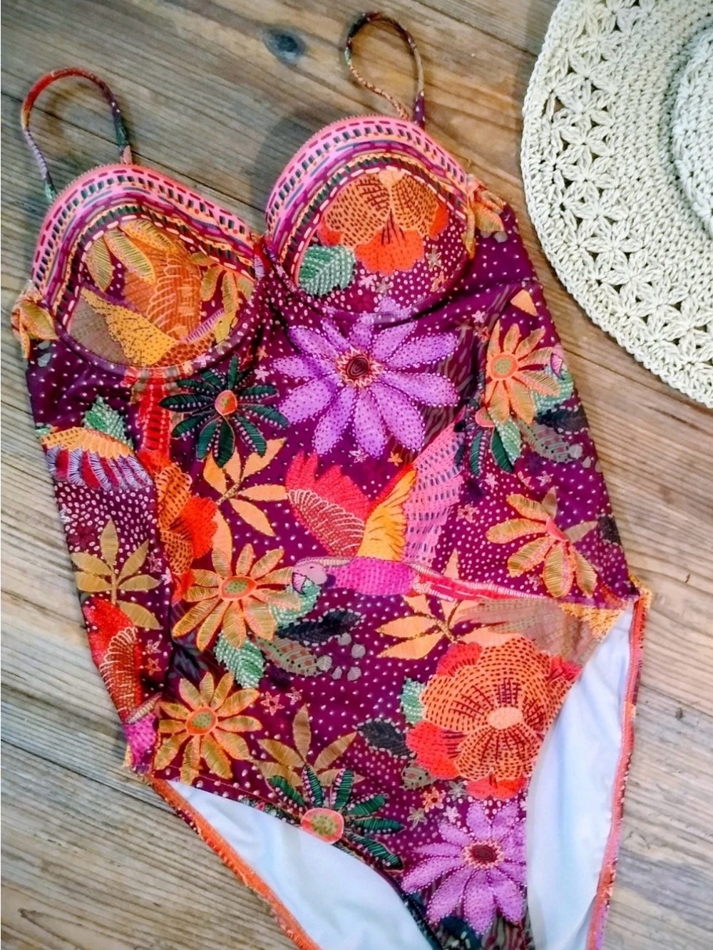 FARM Rio One-Piece Tropical Swimsuit (Anthropologie)